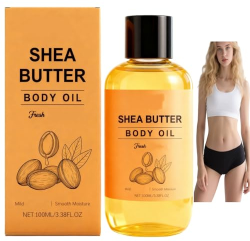 Huile corporelle au beurre de karité, hydratante en profondeur, légère et non grasse pour tous les types de peau, apaise la sécheresse, hydratation adoucit et restaure, soins corporels (1PCS)