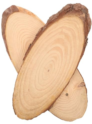 BESPORTBLE Lot de 2 Dalles Ovales en Bois pour Allée de Jardin Diamètre 13-16 CM Copeaux de Bois Résistants aux Intempéries Pierres Décoratives d'Extérieur pour Terrasse et Aménagement