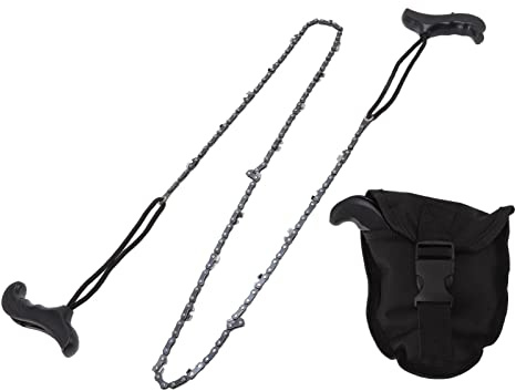 Scie à chaîne à main Tronçonneuse de survie pliante portable Premium 65 en acier au manganèse 48 pouces de long outil de efficace pour le camping en plein air chasse jardinage
