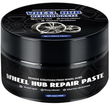 Car Wheel Scratch Repair Polish - Alloy Wheel Repair Kit With Sponge - Scratch Remover Kit for Car Wheel - Scratch Remover Kit Hub Polishing Paste for Car, Rv, Truck - High-Gloss Hubcap Rim Repair 80g