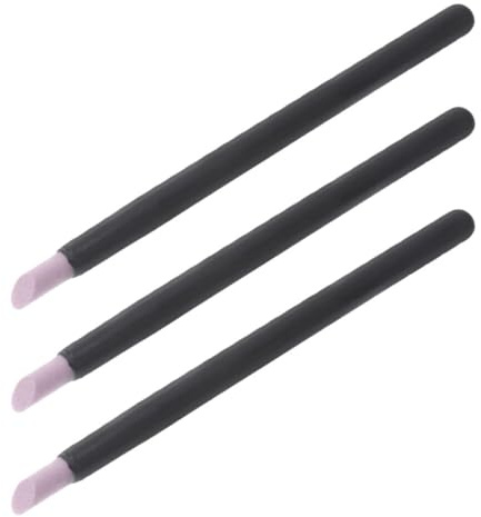 IMIKEYA Kit de 3 Limas de Cuarzo Negro para Cuidado de Uñas Removedor de Piel Muerta y Empujador de Cutículas Resistente para Manicura Profesional