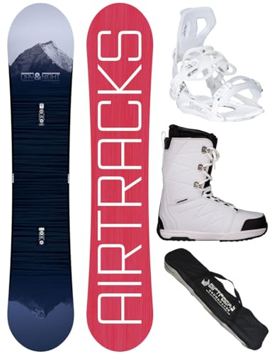 Airtracks Damen Snowboard-Set Freestyle Freeride Day&Night Lady Rocker 148 + Snowboard Bindung Master W + Snowboardboots Star W 38 + Sb Bag