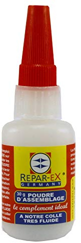 BRICOLAGEPRO - Flacon de Poudre d'Assemblage Repar-ex - Additif d'Assemblage de Colle - Tous Supports - Flacon de 30 Grammes
