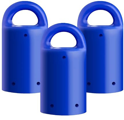 MagnetPal 3 pack Heavy-Duty Neodymium Anti-Rust Magnet, Best for Magnetic Stud Finder / Key Organizer / Indoor and Outdoor Multi Uses, Blue with Key Ring (SP-MPM3BL)