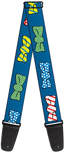 Buckle-Down Gitarrengurt Bowties Blue Multi Color 5,1 cm breit