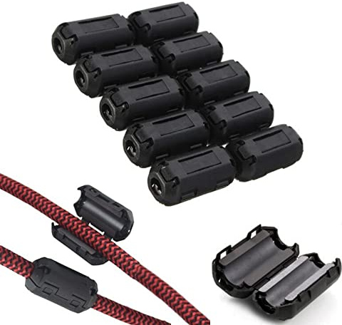 VSKEY Geräuschfilter zum Anklippen, 7,0 mm, störungsfrei, Hochfrequenz-Ferritkern-Choke-Clip für Lautsprecher, Video, Radio, Verstärker, Heim-Audio-Gerät, Geräuschunterdrücker (0,7 cm
