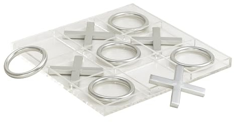 Deco 79 77627 Tic Tac Toe, Eisen, Transparent, 12 x 1 x 12