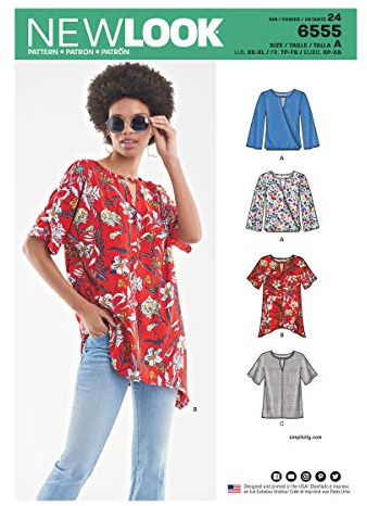 New Look Sewing Pattern Women Keyhole Shirt, Paper, White