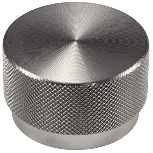 Gedotec Türknopf rund Möbelgriff Edelstahl Schrankknopf Aluminium Möbelknopf Modern - GRAF BIG | Kommoden-Knopf silber-grau matt für Schubladen & Schränke | 1 Stück - Möbel-Knauf Ø 50 mm mit Schrauben