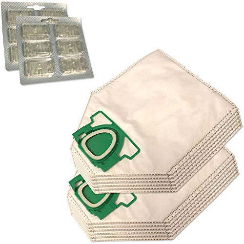 MohMus SET 12 Microfiber Vacuum Cleaner Dust Bags + 12 Air Fresheners For Vorwerk Kobol VK200, VK 200