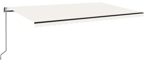 vidaXL Toldo Automático con LED y Sensor de Viento, Sombrilla Retráctil, Toldo Resistente al Agua, Toldo para Balcón Jardín Terraza, Color Crema