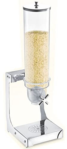 QHLOM Cereal Dispenser Stainless Steel Cereal Dispenser，Oatmeal Dispenser Multifunctional Candy Dispenser Rotation Outputfor Kitchen Household Preserve Food (Size : Single)