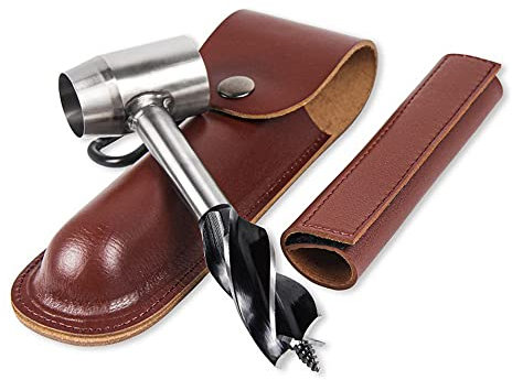 Holzbearbeitung Handbohrer, Manuelle Schlangenbohrer Sets mit Holster, Mehrzweck Outdoor Survival Bohrer Handschraubenbohrer