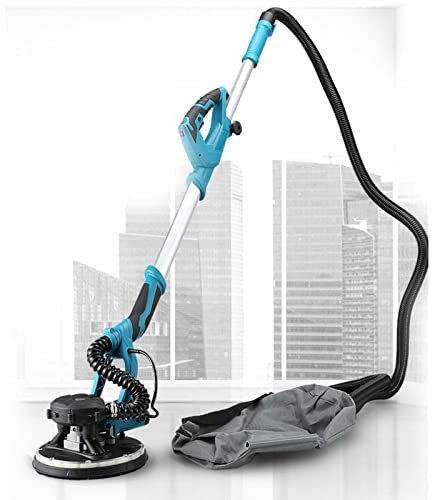 BEESOM Ponceuse à Bras Ponceuse Girafe, Ponceuse De Cloison Sèche, Ø230 mm/1000-2100rpm, Manche Télescopique Pliable, avec Lumière LED et Sac à Poussière,50sandpaper