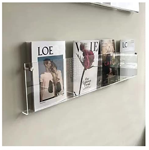 Prospektständer/Prospekthalter Ständer Magazin-Halter Klarer Acryl, Büro Zu Hause Wandhalterung Broschürenhalter Katalog-Literaturständer, Für Warteraum Wohnbereich (Size : Length 120cm/47.2inch)