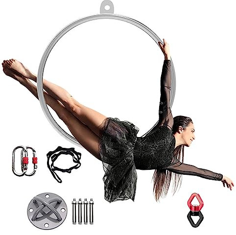 Yoga-Aerial-Hoop-Set für Erwachsene, Tanz-Fitness-Ausrüstung, Lyra-Hoop-Ring, großes Metall-Art-Yoga-Hoop-Set für Akrobatik, für Heim-Fitness-Zirkusse