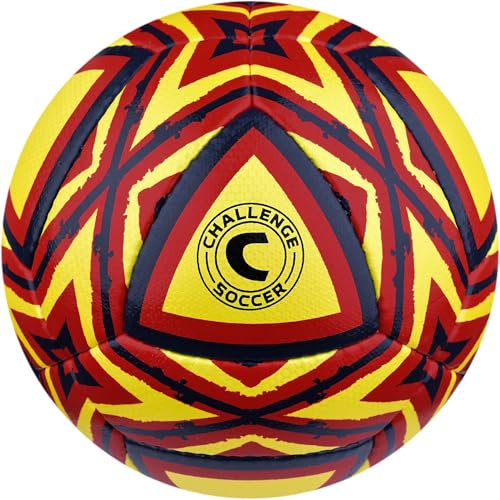 American Challenge ZALLY Futsal Ball - Durable and Vibrant Yellow/Red-Navy Design for Indoor Soccer Play (4)