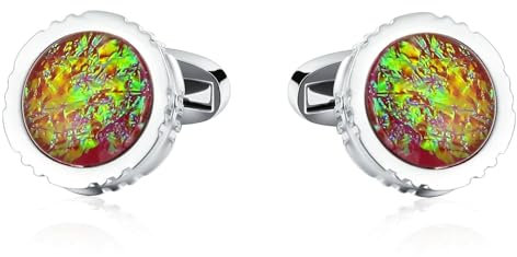 Dsnyu Manchettenknoepfe Herren Rosa, Manchettenknoepfe Herren Hochzeit Runde Spiralspitze Edelstahl Hemd Anzug Schmuck für Geburtstag