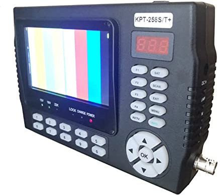 Buscador de satélite, KPT-258ST + AHD DVB-S2 DVB-T / T2 DVB-C Cámara CCTV de prueba combinada DVB-T / T2 DVB-C Metro Combo Satellite Finder Mejor ST-5150 para ajustar la antena parabólica de TV