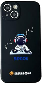 Yonds Queen Custodia carina per iPhone 14, motivo astronauta spazio pianeta musica elegante in morbido TPU protettiva antiscivolo antiurto (iPhone 14, musica)