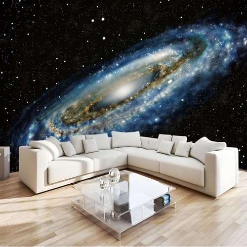 Fototapete Andromeda-Galaxie Weltraum Tapete 200x140 cm 3D Vlies Wanddeko Wallpaper Wandtapete Dekoration Study Zimmer Wohnzimmer Restaurant Cafe