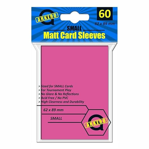 Arkero-G 60 Small Matt Card Sleeves Pink/Pink (Matte Kartenhüllen) - für schmale Spiele wie Yu-Gi-Oh! japanische Größe