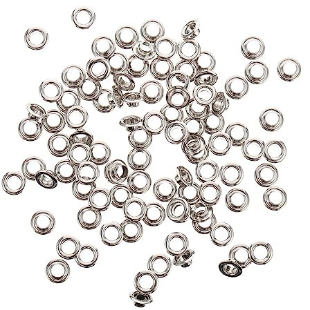Milisten 100pcs Silver Curtain Grommets Inner Diameter 5mm Brass Eyelet Rings Reusable Sliding Fasteners for Noise Reduction Roman Curtains