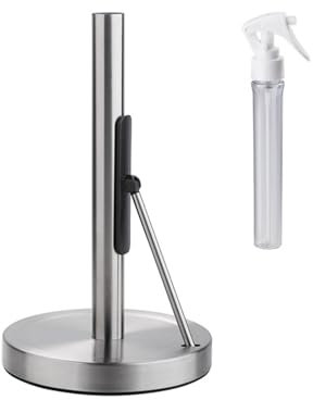Multifunctional Kitchen Tissue Roll Holder With Sprays Bottle Stainless Steel Standing Paper Towel Rack Kitchen Tool