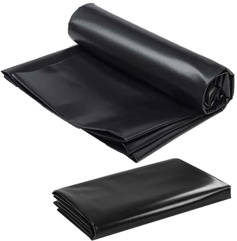 Bâche de bassin flexible - 12 m x 12 m - Noire - Membrane épaisse pour bassin à poissons de jardin - Imperméable - Pour grands étangs