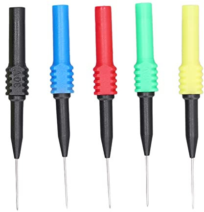 Set di Perni della Sonda Posteriore, Sonde Test 30VAC a 60VDC 10A in Acciaio Inossidabile con Punte Oro Placcate per la Riparazione e la Diagnostica Elettronica