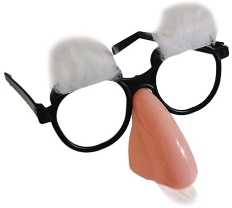 Ddujbtp Lustige Nasen-Brille mit Schnurrbart und Augenbrauen, lustige Brille für alte Männer, Halloween, künstliche Bartbrille, Geschenke, mit Schnurrbart