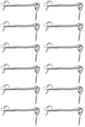 Hook and Eye Bar for the Door | 12-Piece Stainless Steel Safety Bar | Bottomless Attachment. Integrated Chain Link Structure For Increased Security And Adaptation To Different Gate