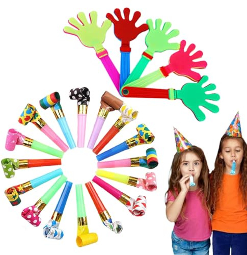 15 Pezzi Trombette Festa Compleanno Con 5 Mani Finte, Mani Finte in Plastica, Trombetta da Stadio, Festa Compleanno Corna Multicolore Fischi Colorati Noisemakers Partito Compleanno Celebrazione