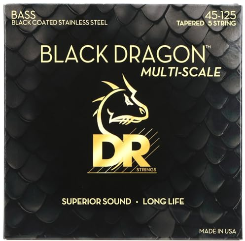 DR Strings DBSMB5-45 5 Strings, Black Dragon, Multi-Scale