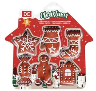 Dc Casa Stampo Biscotti Natale 6 Pezzi – Formine Natalizie per Biscotti e Dolci | Stampini Riutilizzabili per Decorazioni e Pasticceria