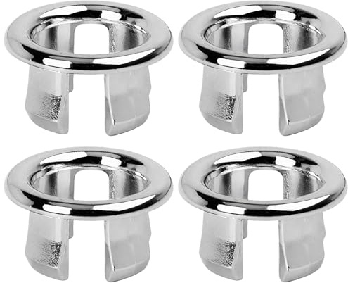 4 Pack Sink Overflow Ring Bathroom Kitchen Sink Hole Round Overflow Cover Basin Trim Overflow Drain Cap Cover Insert in Hole Spares