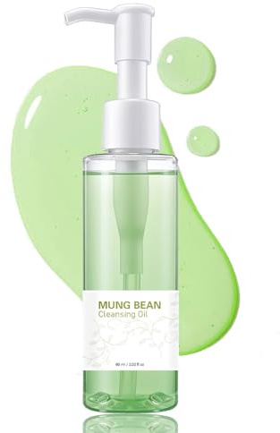 Mungobohnen Reinigungsöl, Korean Skincare Oil Cleanser, Reinigungsöl Gesicht mit Mungobohnen-Extrakt, Abschminköl & Makeup Entferner, Porenreinigendes Gesichtsöl für Haut, Koreanische Cleansing Oil