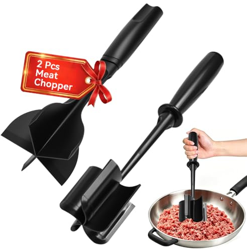 picadora de carne manual cocina. 2 Formas de Hélice Curva y Recta, plastico | triturador para carne de hamburguesa, carne molida, pavo, carne picada, resistente al calor, Antiadherente, Mango Largo