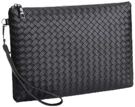 LOCOERDAISHU Men's Leather Clutch Bag Large Capacity Bags Phone Bag & Passport Wallet, Business Handbag with Wrist Strap, Multiple Card Slots for Travel Office Casual