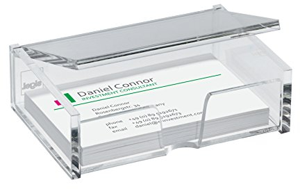 SIGEL VA112 Visitenkarten-Box für 80 Karten, glasklar Acryl