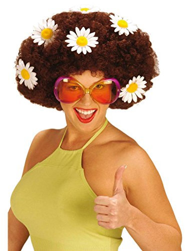 NET TOYS Sugar Babe Hippie Partybrille Damen Brille rot-orange Damenbrille Party Fasching Karneval