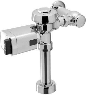 Sloan Royal 111 SFSM Exposed Sensor Water Closet Flushometer, 1.28 GPF Flush Valve - Infrared Sensor w/True Mechanical Override, Single Flush, Fixture Connection Top Spud, Battery Powered, 3910276