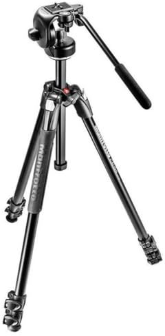 Manfrotto 290 Xtra Aluminum 3-Section Tripod Kit with Fluid Video Head (MK290XTA3-2WUS) Black