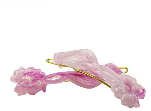 2Stk Drahtspange blume 6,1x1,6cm in rosa - Made in Germany - WeLoveBeads