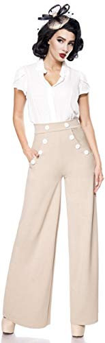 Pantaloni Marlene a vita alta, beige., XXXL
