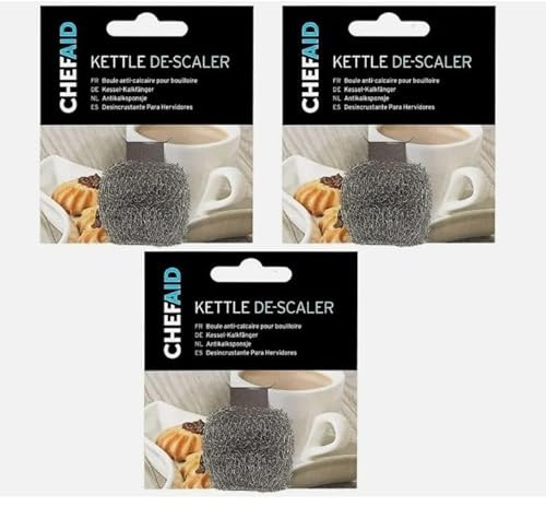 3xChef Aid Stainless Steel Doughnut Kettle Descaler, Silver