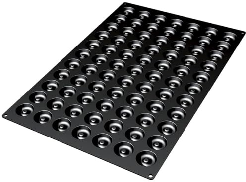Silikomart SQ033 Silicone Baking Pan with 77 Savarin Cavities 1.61 Inch Diameter x 0.47 Inch High