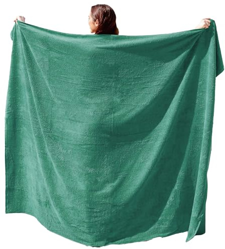 Kapart Saunahandtuch XXL - flauschig, weich & saugfähig, 100x220cm - 155x220cm 100% Baumwolle, Saunatuch Damen, Herren I Sauna Handtuch in Übergröße (100x220, 470 Dunkelgrün)