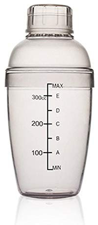 FEOOWV Coctelera de plástico, mezclador de bebidas con escalas, transparente (300 cc)