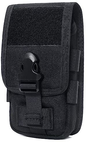 TRIWONDER Molle mobilväska militär taktisk molle mobiltelefonväska bälte EDC säkerhetspaket transporttillbehör kit (D-svart)